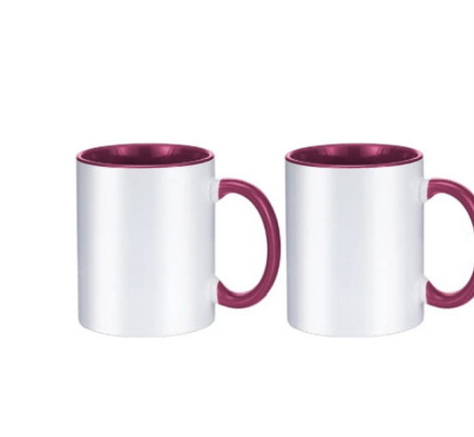 Purple and white mug