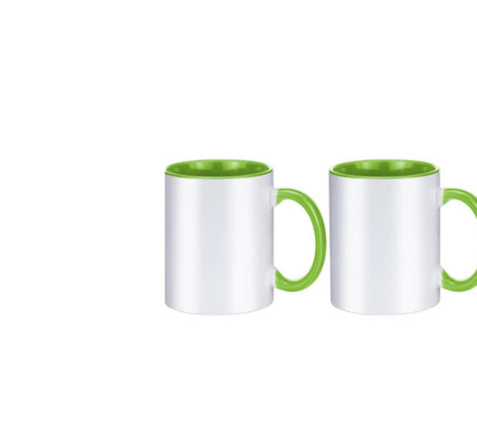 Green and white mug ￼